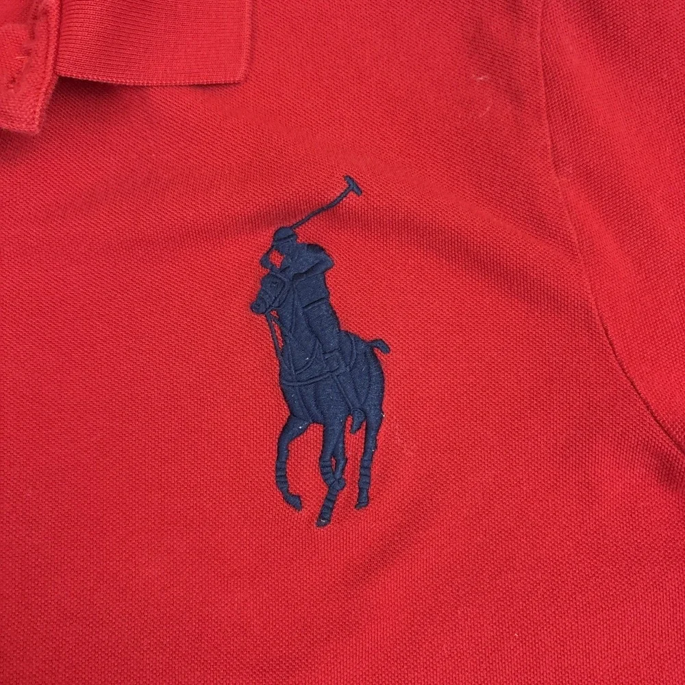Polo Ralph Lauren Custom Fit Big Pony Polo Shirt Mens 2XL Red Flag Logo